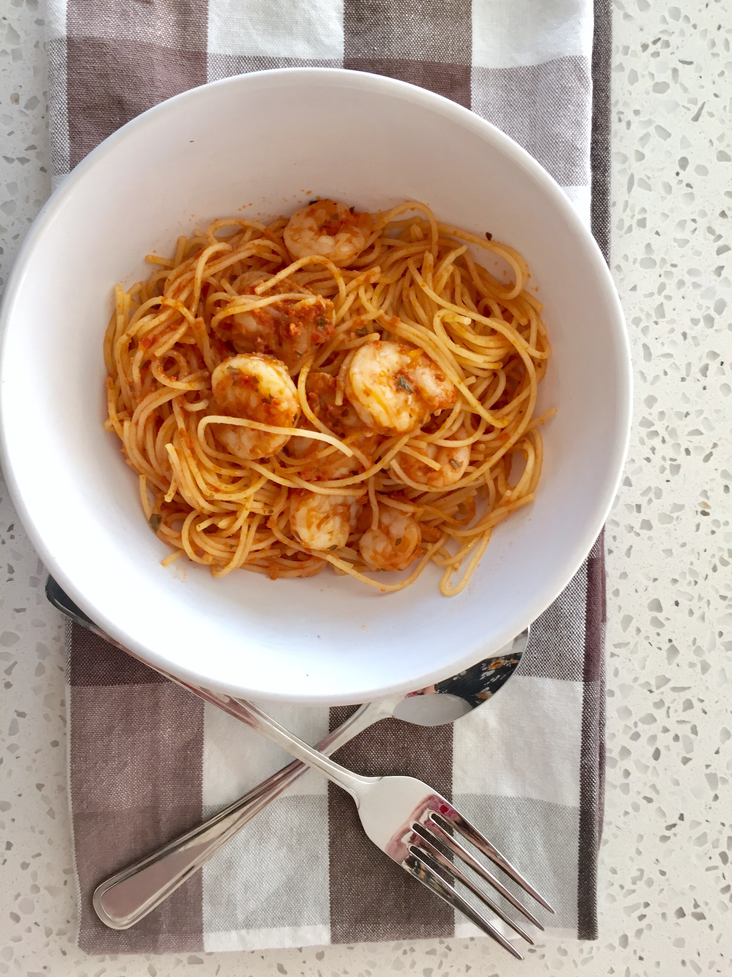 Shrimp Pesto Pasta- A 10 Minute Meal- Seriously! 